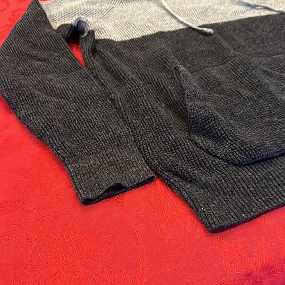 American eagle pullover hooded drawstring sweater size LT color blue grey - Picture 4 of 10